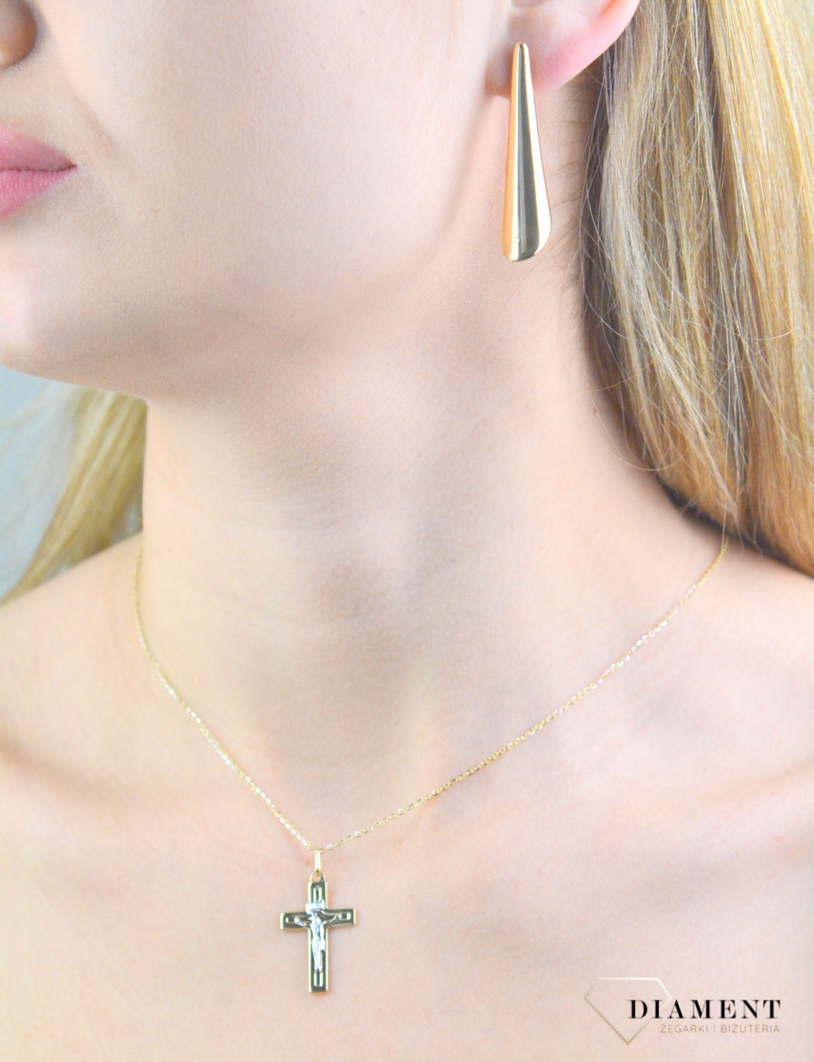 Złoty łańcuszek damski 585 splot ankier 1 mm (2).jpg